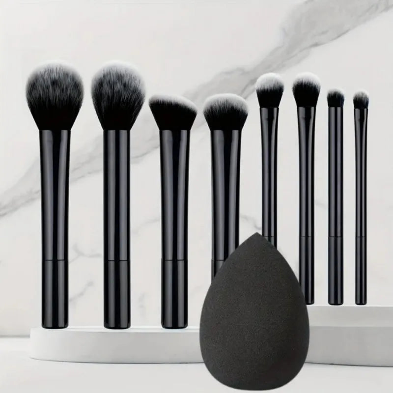 9PCS Multifunctional Makeup Brush Set with Beauty Egg for Flawless Looks