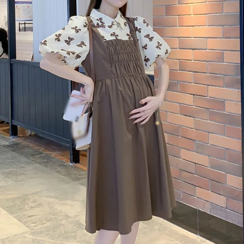 Summer Pregnant Women’s Loose Fit Dress | Comfortable Maternity Wear