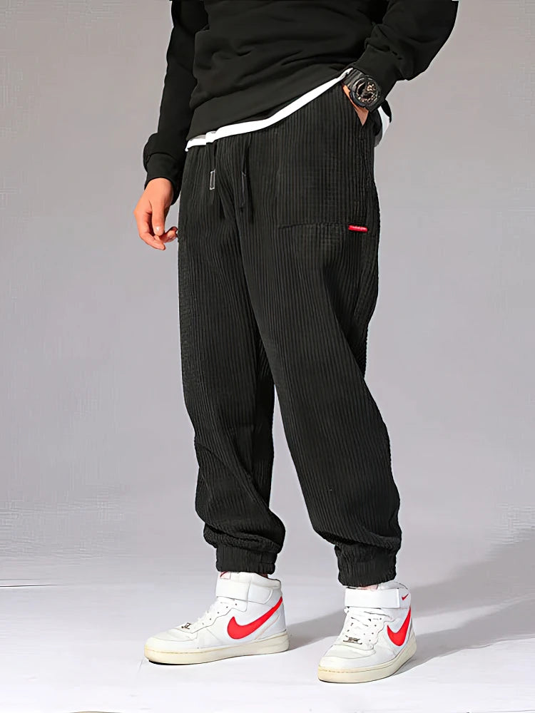 Warm Motorcycle Jogger Corduroy Pants for Men | Casual Thermal Trousers