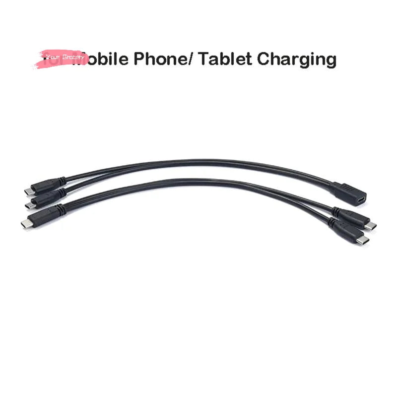 USB C Cable Splitter | Dual Charging & Data Transfer Cable