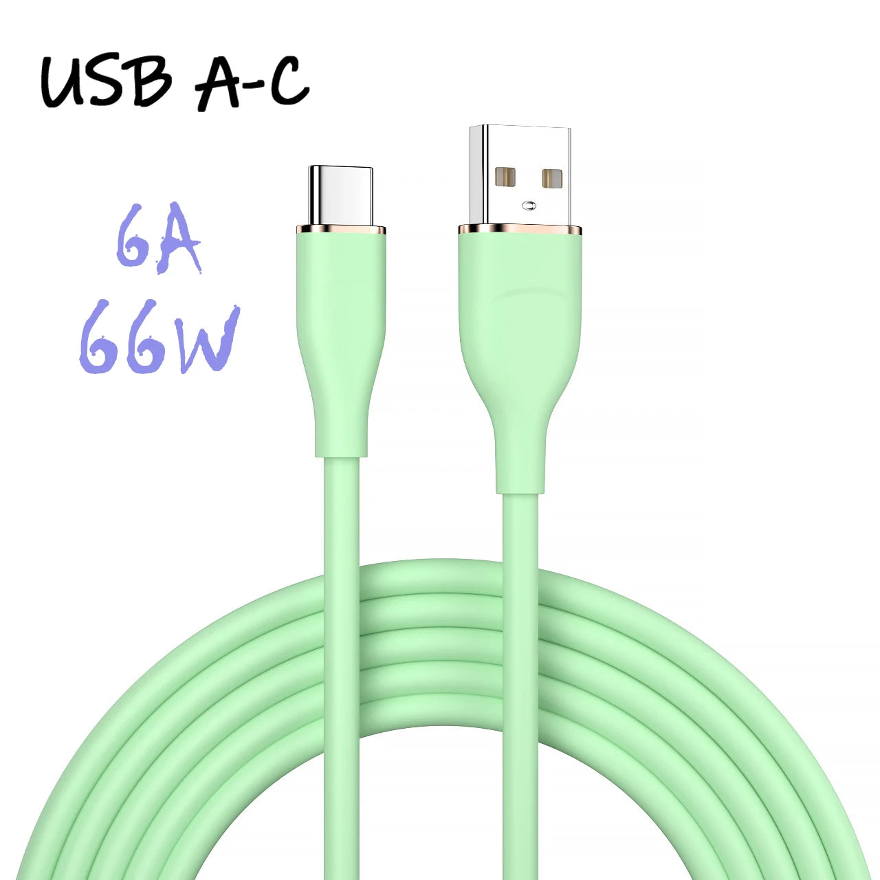 Liquid Silicon USB-C Fast Charging Cable | 66W High-Speed Charger