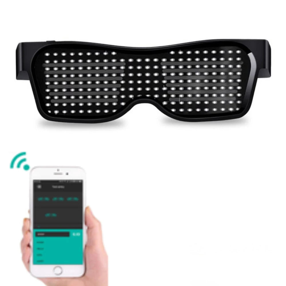 Bluetooth LED Glasses | Rechargeable Smart Glasses for Parties