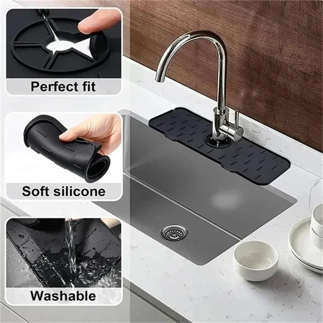 Silicone Faucet Absorbent Pad | Sink Splash Catcher & Protectors