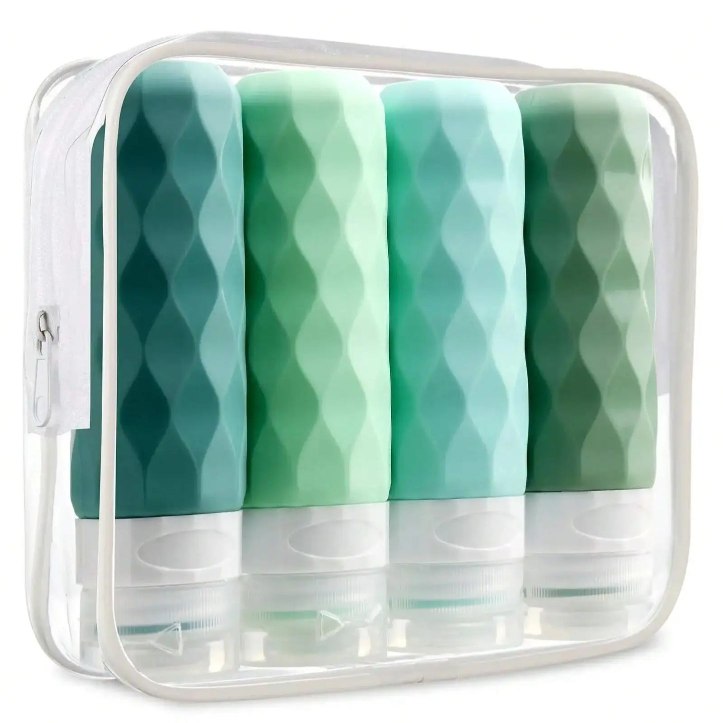 Silicone Travel Bottles - 4 Pack for Toiletries & Liquids