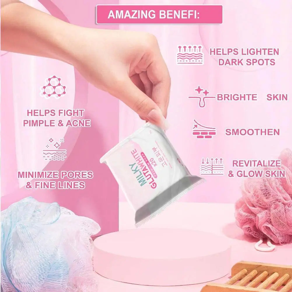 Premium Korean Glutathione Milk Soap | Deep Cleansing & Nourishing