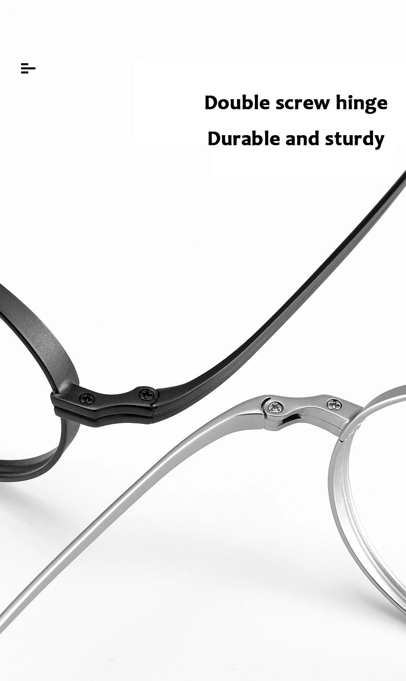 Ultra-Light Titanium Round Glasses Frames | Retro Unisex Eyewear