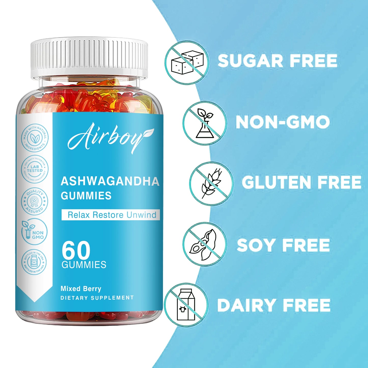 Ashwagandha Gummies for Energy & Stress Relief | Non-GMO