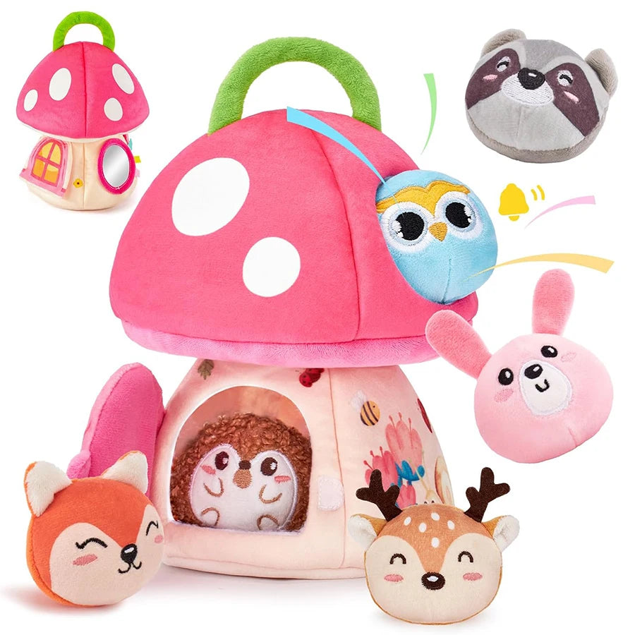 Plush Baby Beehive Toy with Stuffed Farm Animals | Sensory Fun