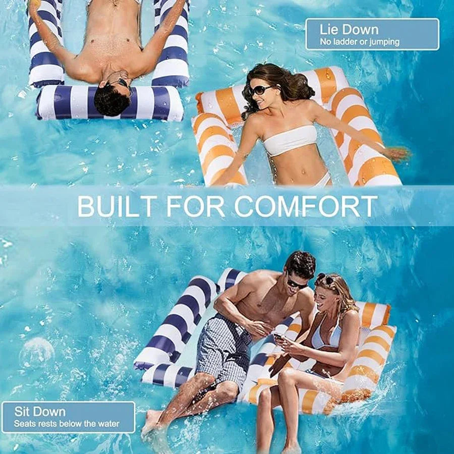 4-in-1 Water Hammock Recliner | Inflatable Floating Lounge