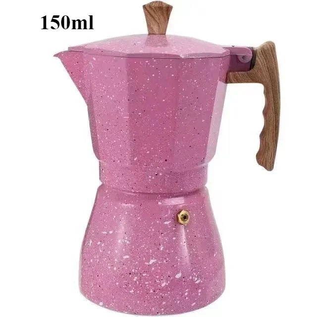 Pink Aluminum Moka Pot | Reusable Mocha Espresso Maker for Home