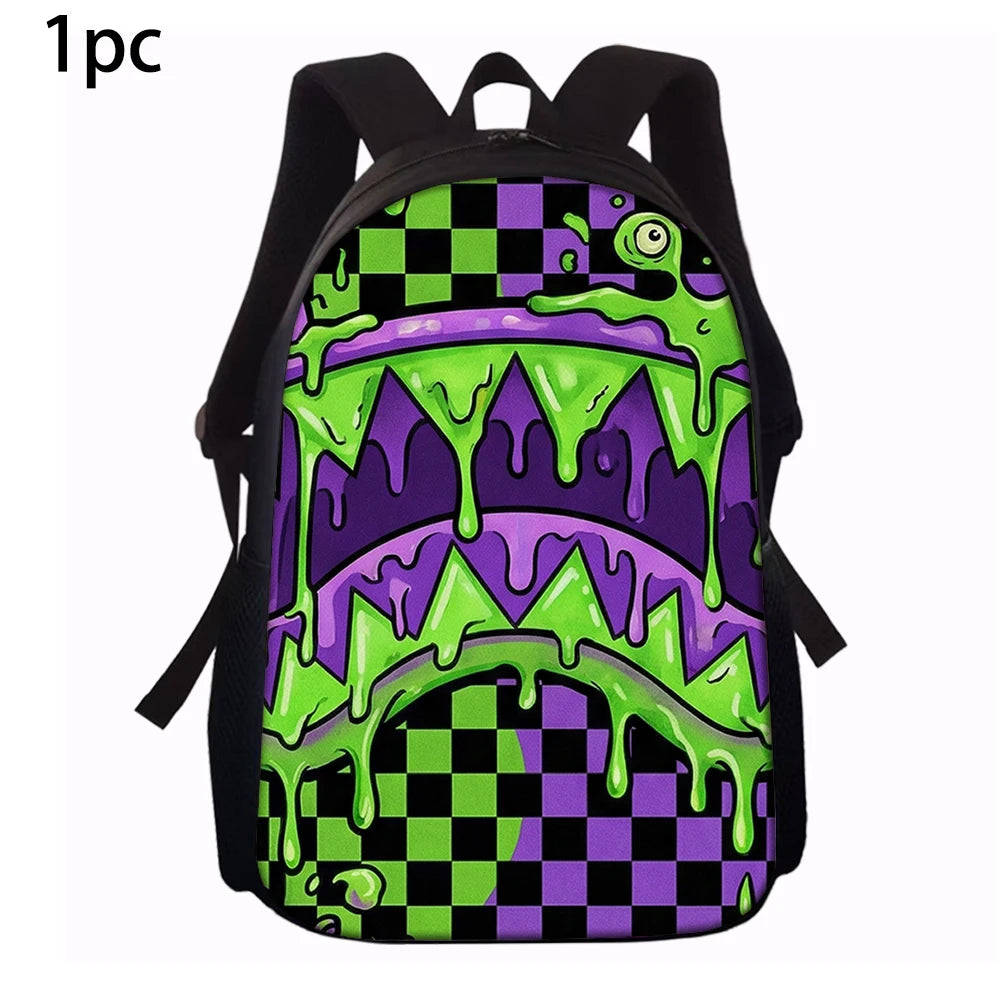 Trendy Shark Graphic Backpack Set | Ideal for School Adventures