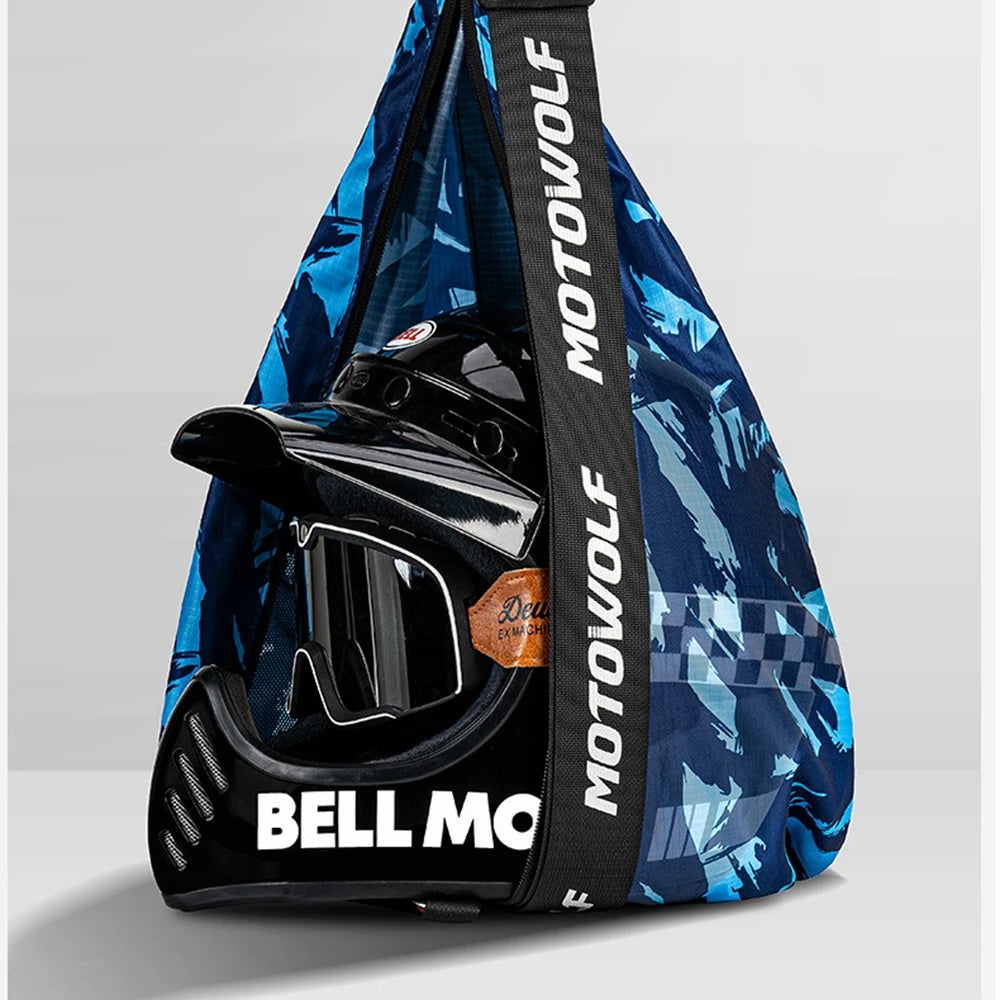 Water-Repellent Motorcycle Helmet Backpack for Cycling and Travel