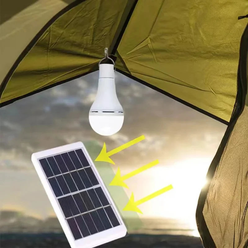 Portable LED Solar Bulb Light | Waterproof & USB Charged