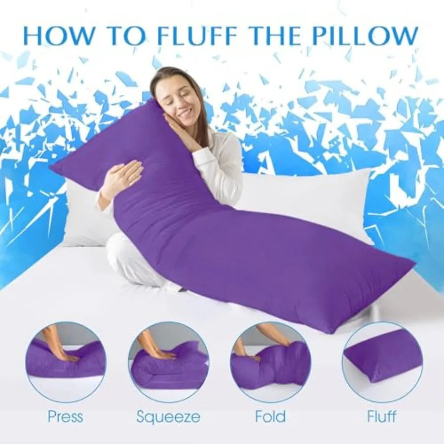 Cooling Cotton Body Pillow Insert | Soft Full Body Pillow for Comfort