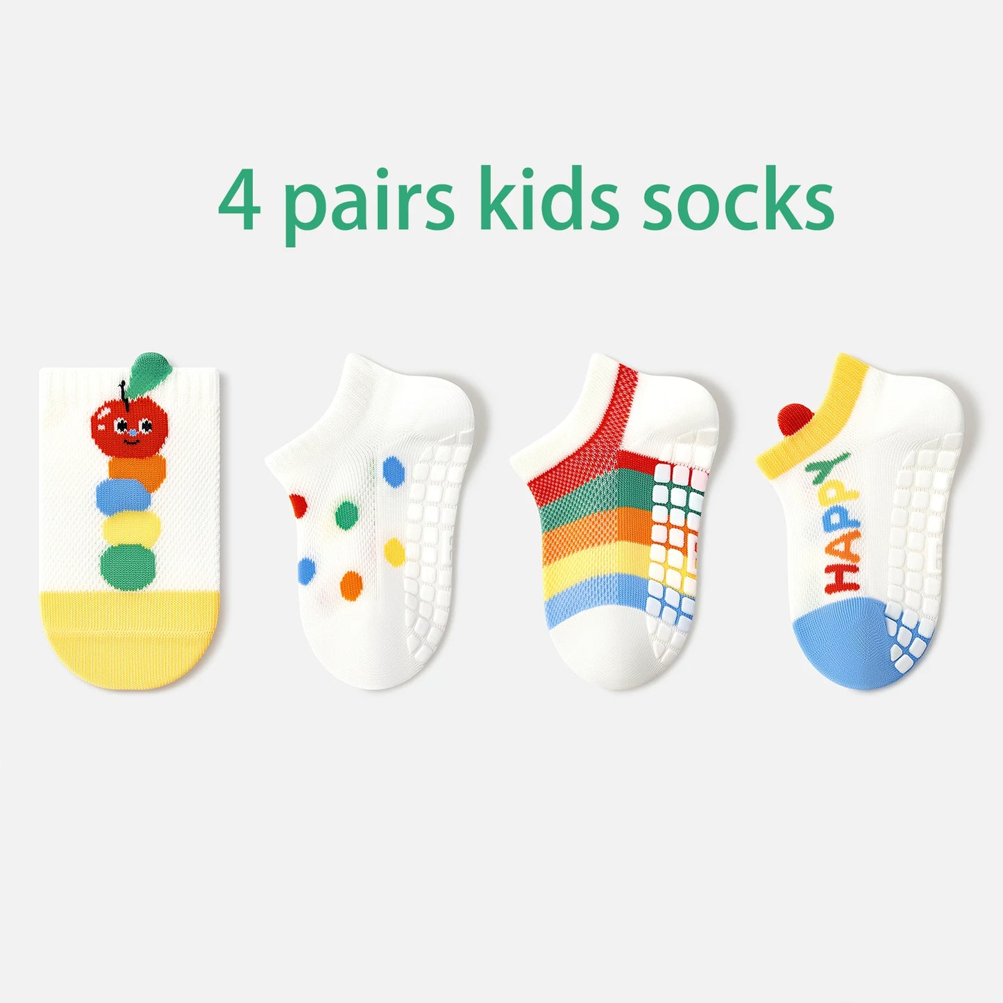 Cute Summer Non-Slip Short Socks for Kids | Cartoon Animal Pattern