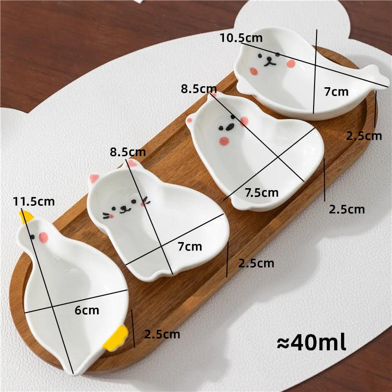 Elegant Japanese Style Ceramic Tiny Plates for Dining & Events