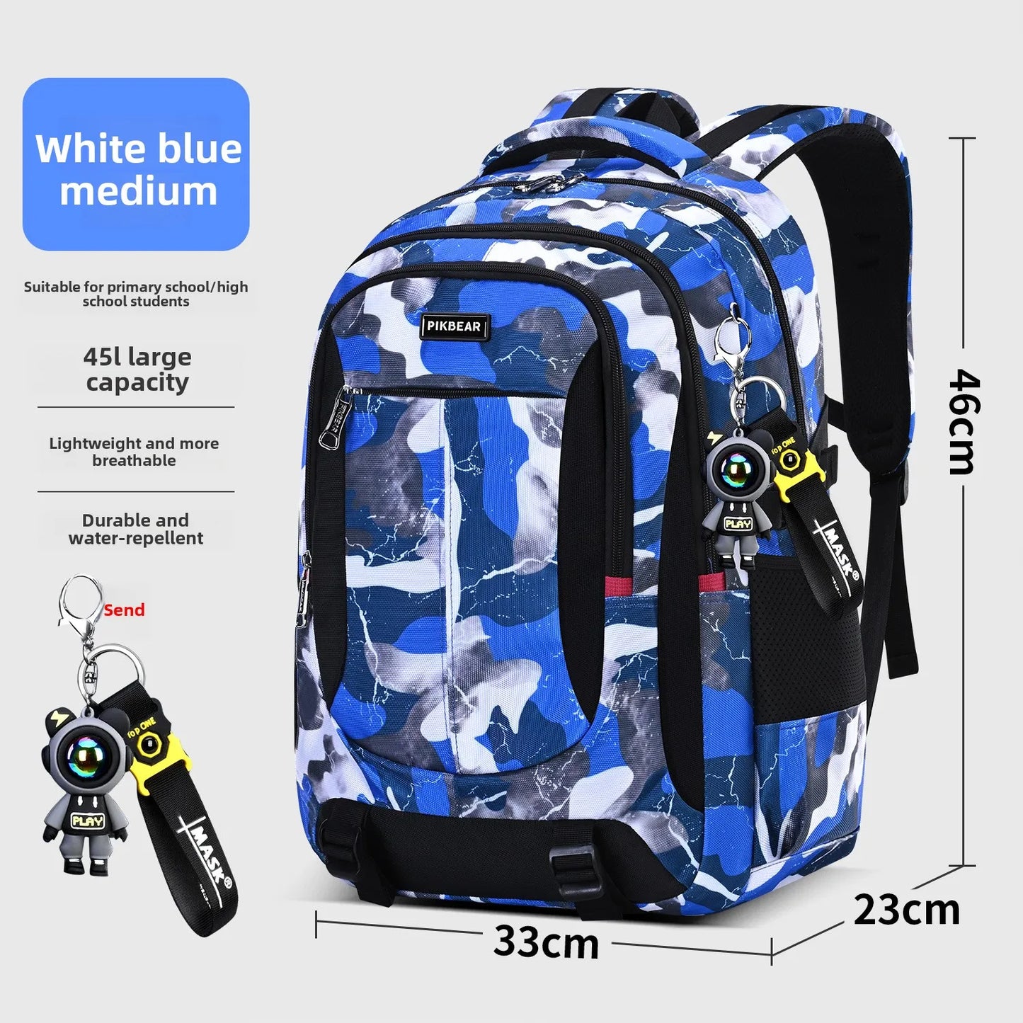 Camouflage School Backpack for Teens | Waterproof Student Bag