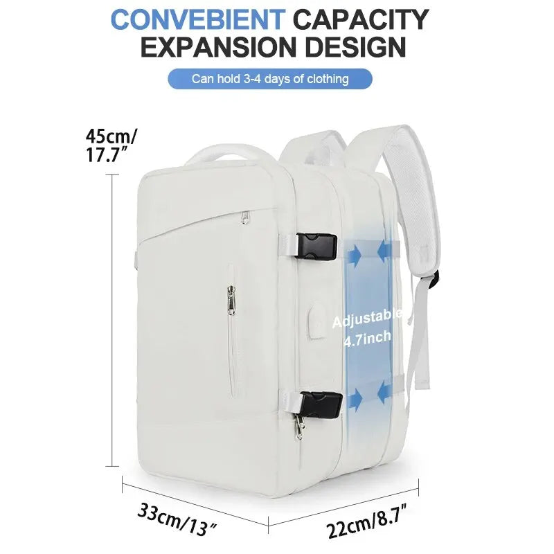 Expandable Women's Travel Backpack | Waterproof Hiking Laptop Bag