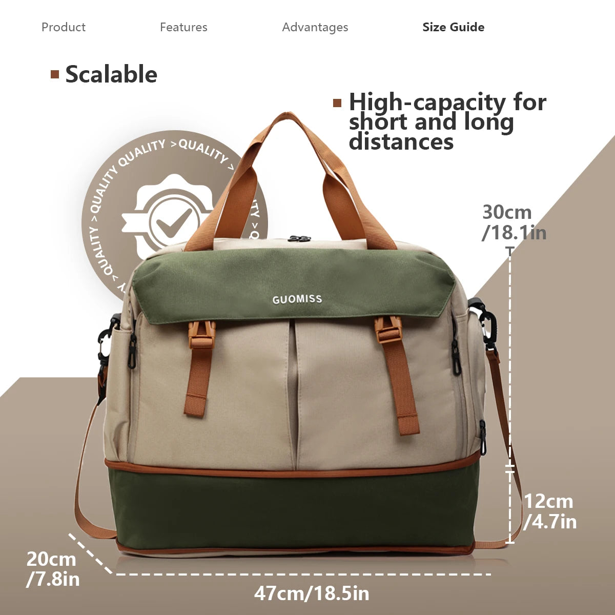 Short-Distance Fitness Bag for Men, Dry and Wet Separation Shoulder Bag, Cross-Body Multi-Functional Travel Bag, Women's Training Swimming Bag, Large Capacity