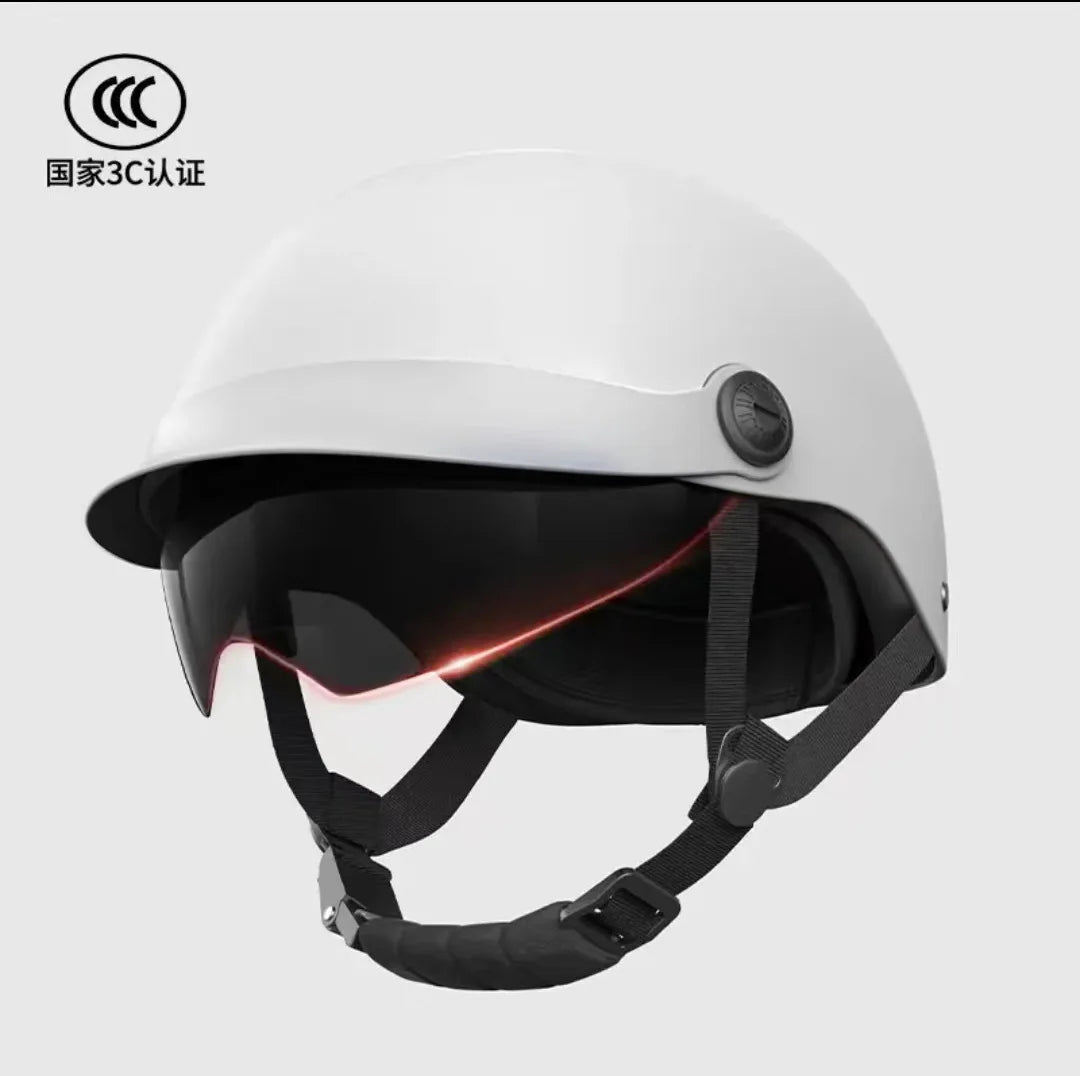 Unisex Classic Retro Half Motorcycle Helmet with Goggles