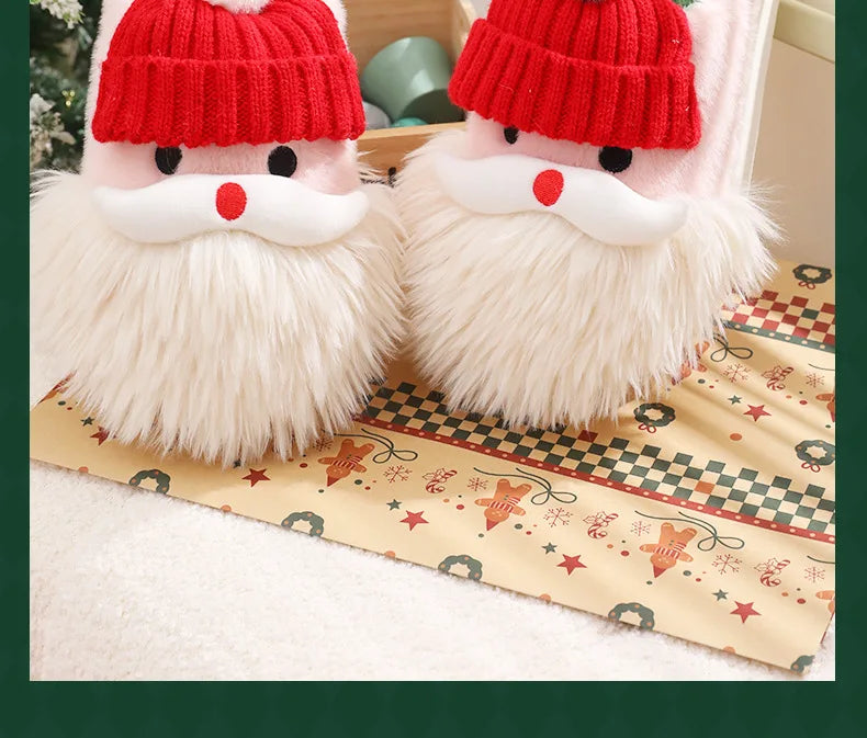 Women's Cute Santa Claus Plush Slippers | Cozy Christmas Indoor Shoes
