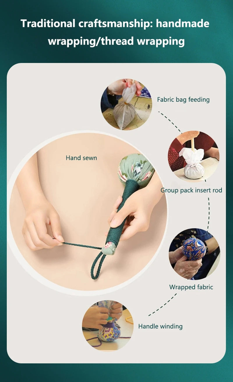Long-Handled Wormwood Massage Hammer | Lymphatic Drainage Tool