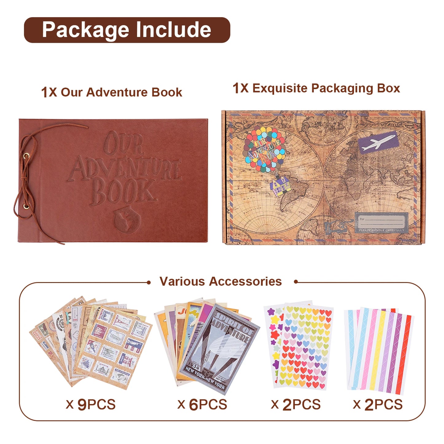 DIY Handmade Photo Album | 80 Pages Adventure Scrapbook Gift