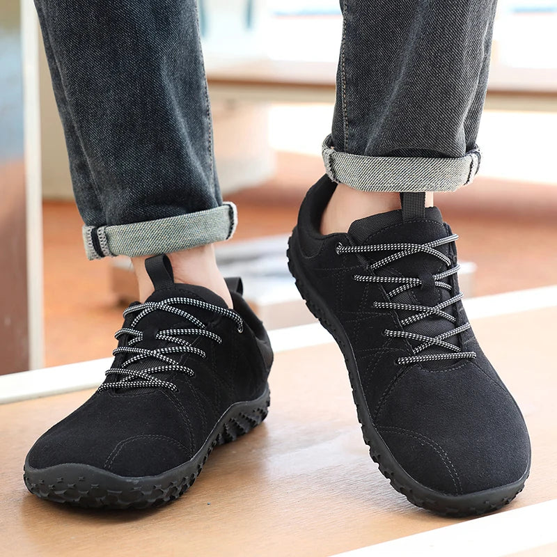 High Quality Leather Sports Shoes for Wide Feet | Anti-Slip Design