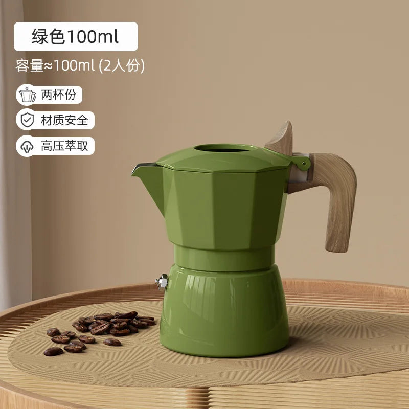 Italian Outdoor Aluminum Mocha Coffee Pot | Portable & Stylish