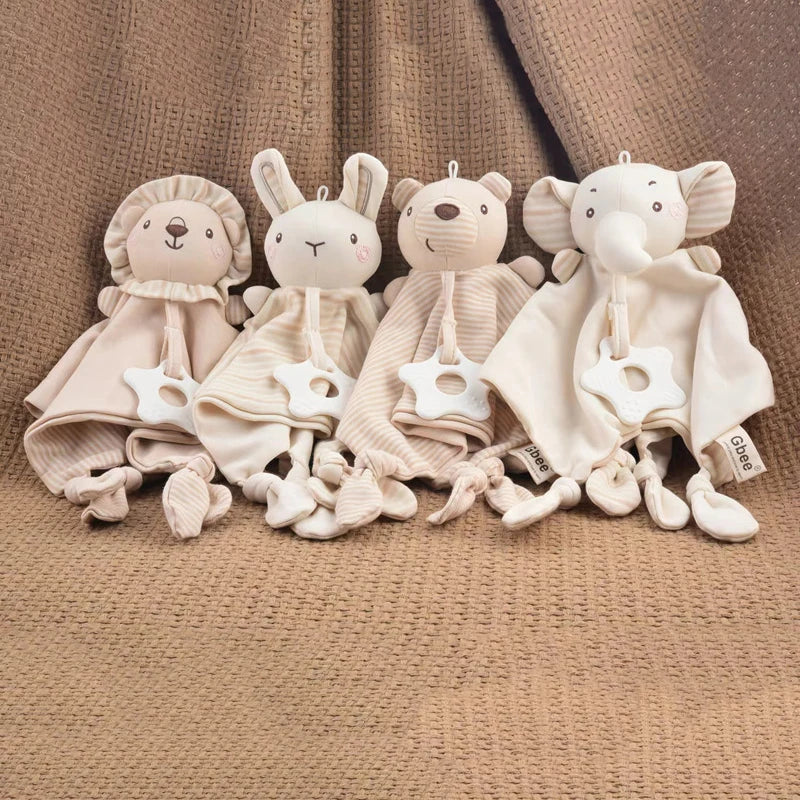 Cute Elephant Plush Teether Rattle for Newborns | Soft Blanket Toy