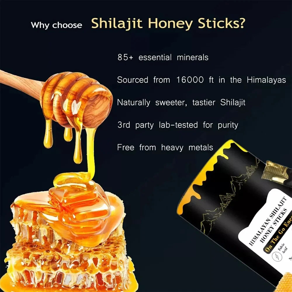 Himalayan Shilajit Sticks with Honey | Energy & Immune Support