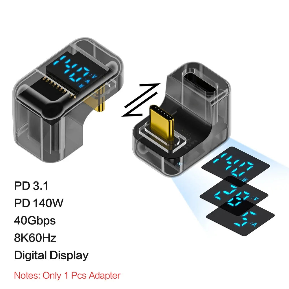 Right Angle USB C Adapter | 40Gbps Data Transfer & 8K Video