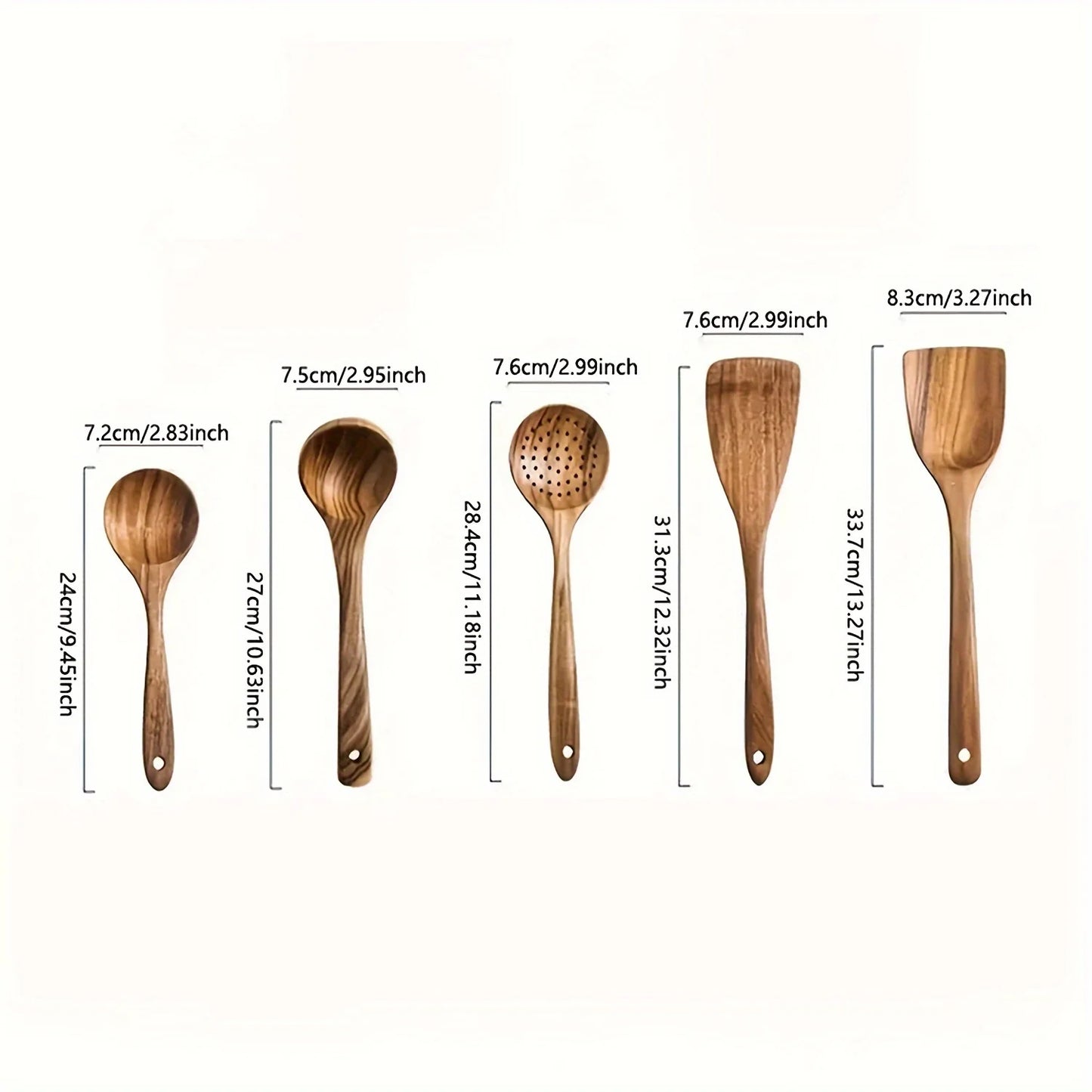 5pcs Wooden Kitchen Utensils Set | Eco-Friendly Cooking Tools