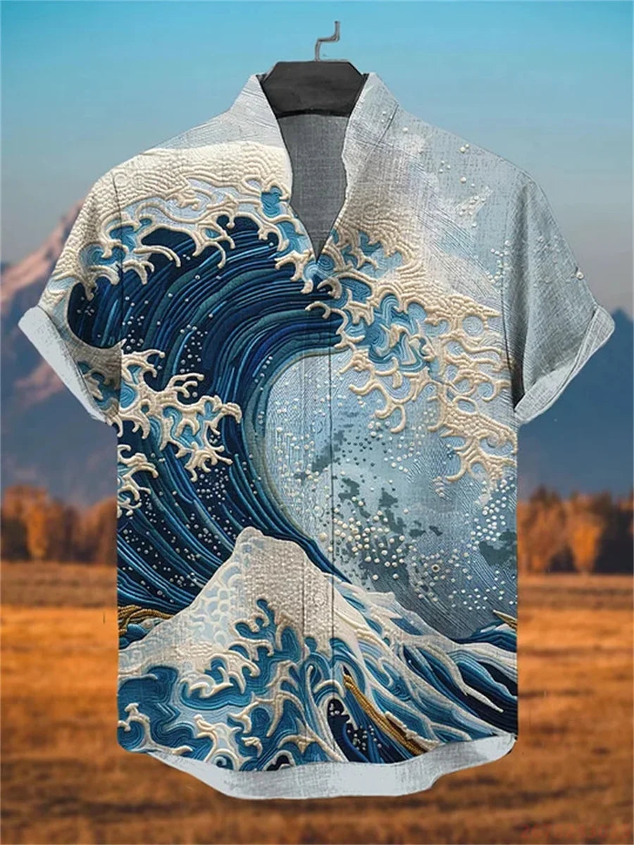 Men's Octopus Print Shirt | Loose & Breathable Hawaiian Top