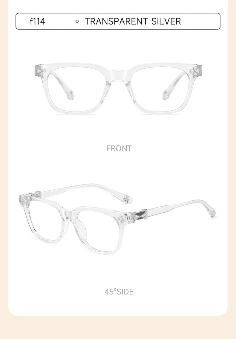 Ultra-light High-Quality Blue Light Blocking Trendy and Versatile Square Frame Computer Unisex Anti-Radiation Daily Eyewear F114