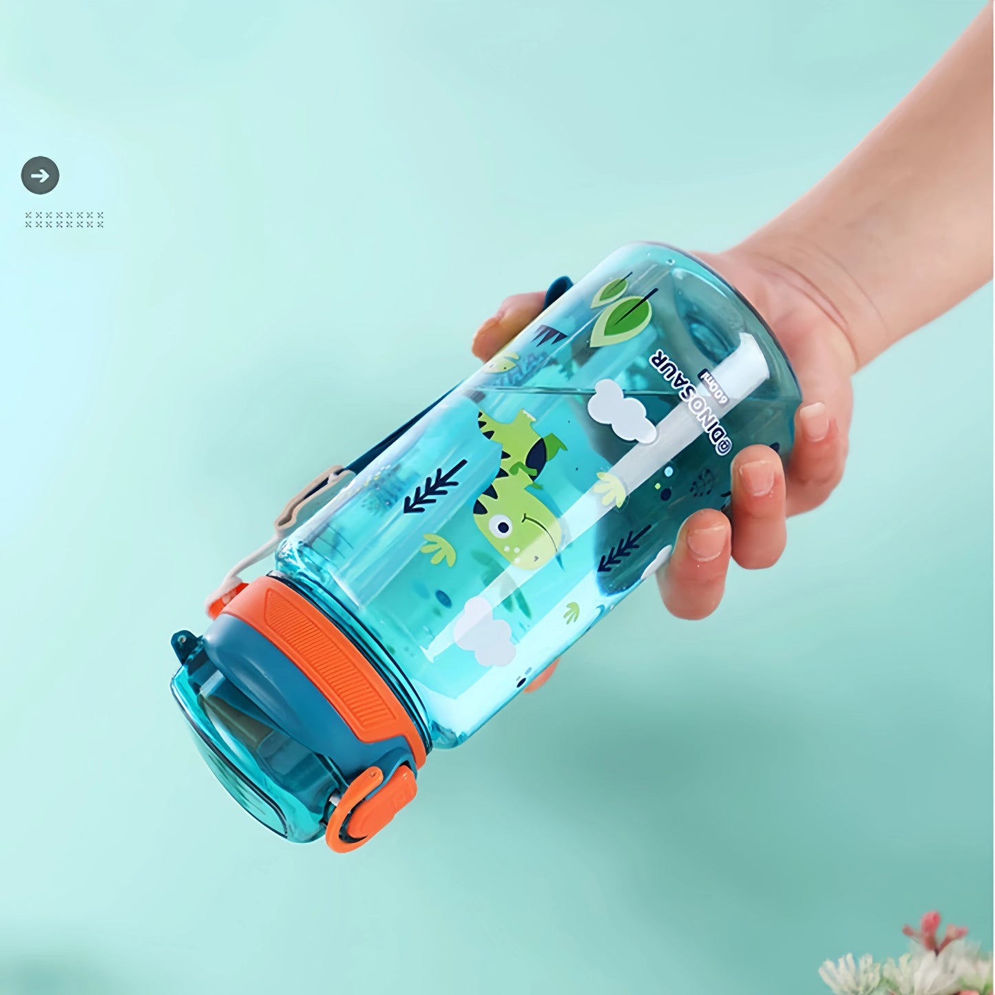 Kids Dinosaur Water Bottle | Leakproof Sippy Cups with Straw
