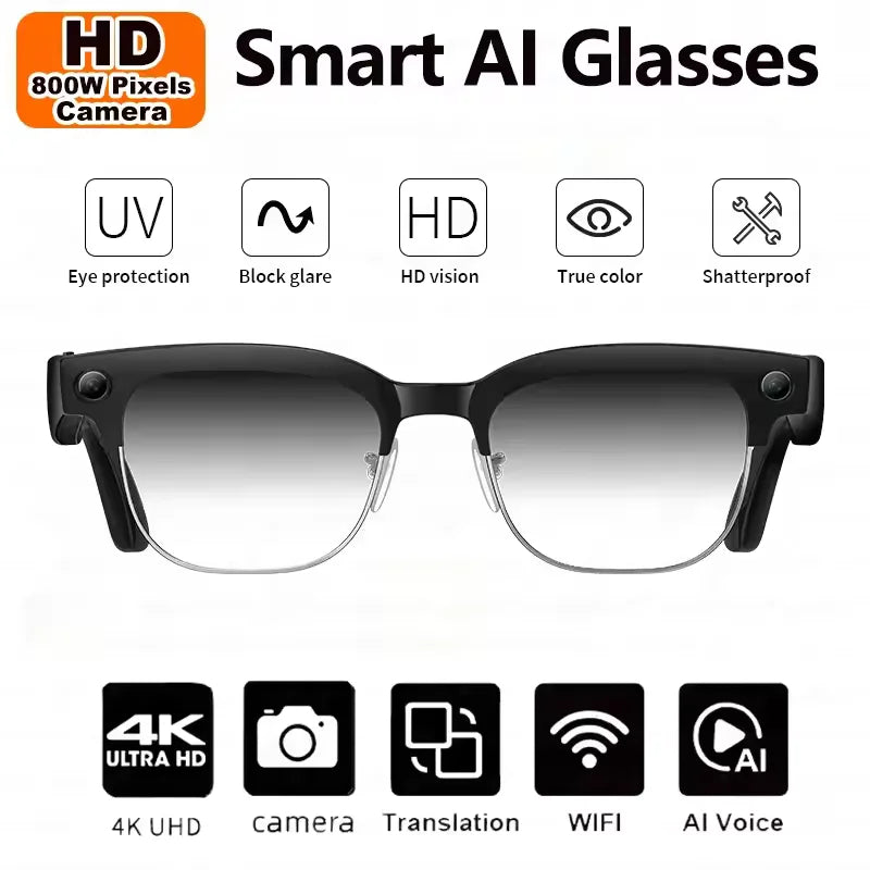 AI Smart Glasses with 8MP Camera & Bluetooth Features | Innovative Eye Wear