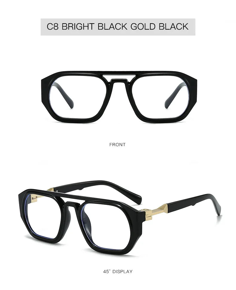 Transparent Square Computer Glasses for Blue Light Protection