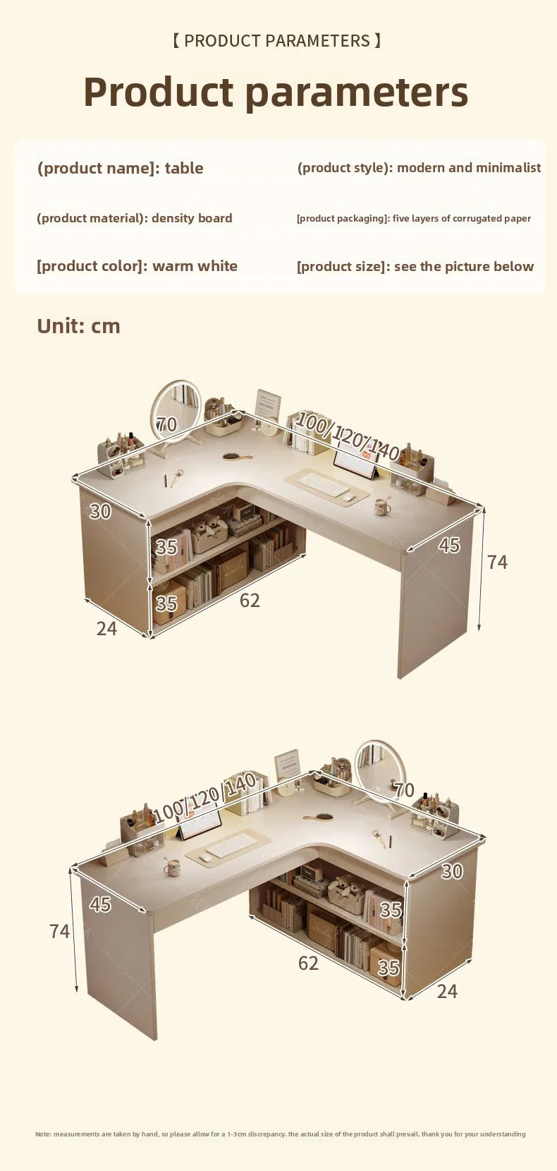 Integrated Corner Workbench & Bookshelf | Modern White Computer Desk