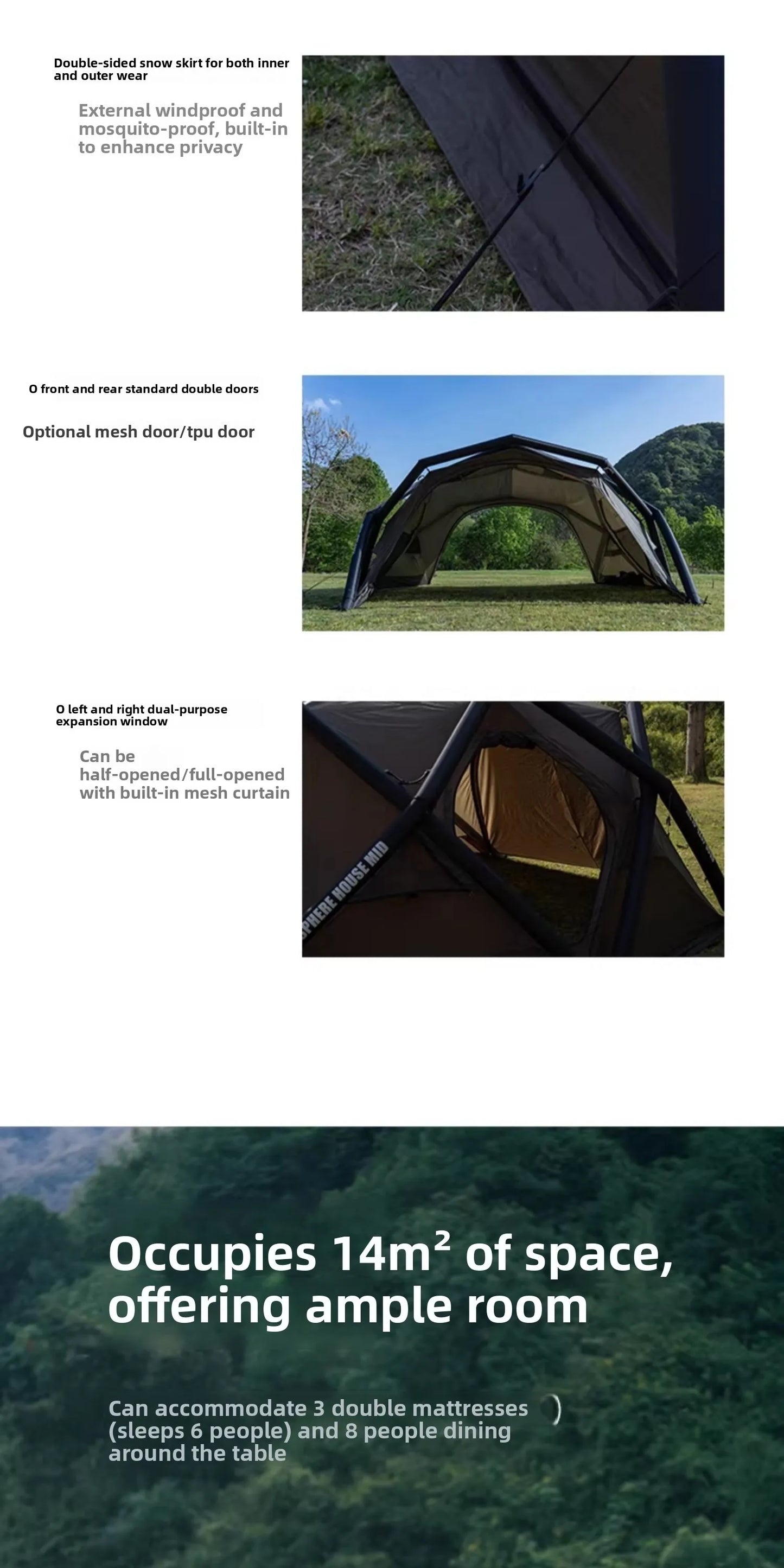 Portable Inflatable Ball Tent for Outdoor Camping | Heavy Rain Shelter