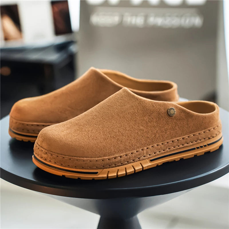 Men's Wide Toe Box Mules | Comfy Slip-On Loafers for Daily Use