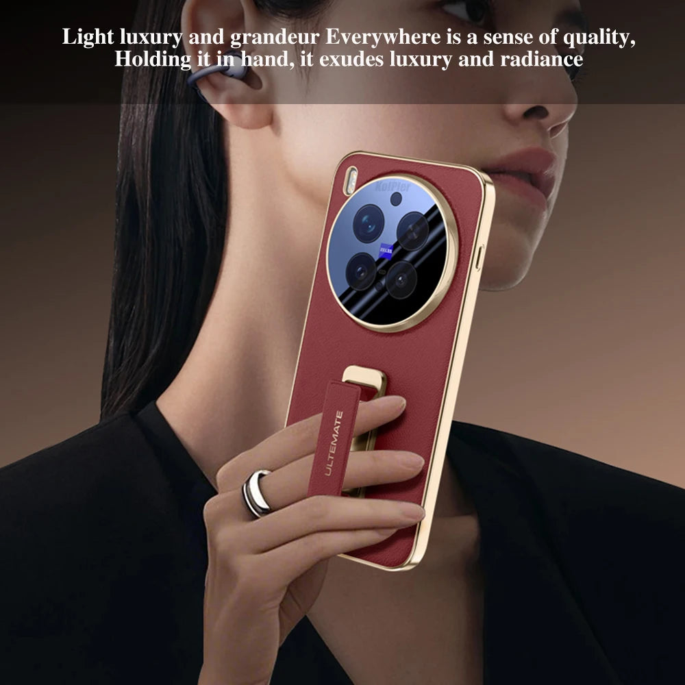 Luxury Leather Back Case with Wristband Holder | Stylish Protection