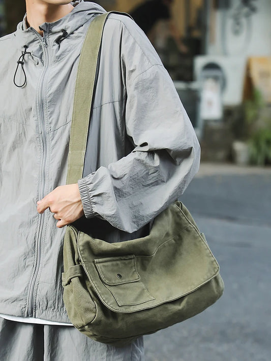 Bandolera de lona versátil | Elegante diseño de gran capacidad