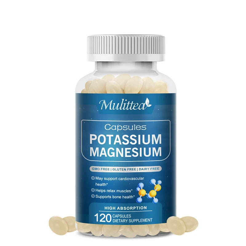 Potassium Magnesium Capsules for Muscle Cramps & Sleep Quality