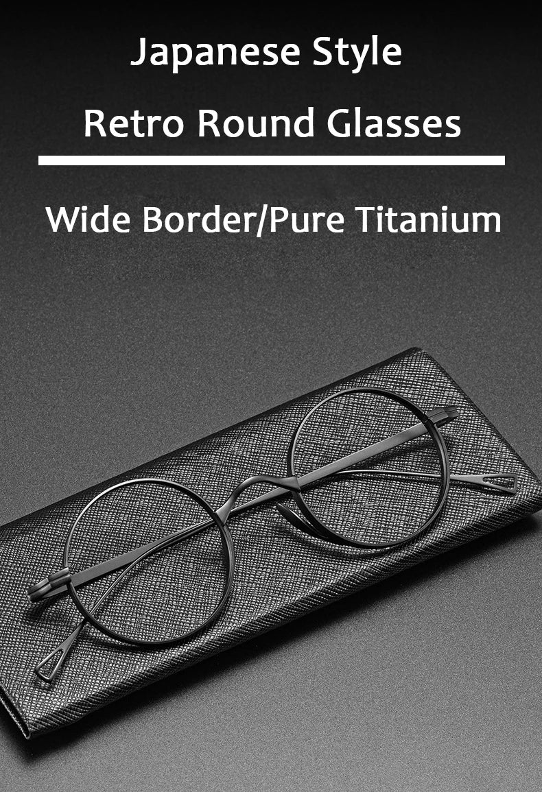 Ultra-Light Titanium Round Glasses Frames | Retro Unisex Eyewear