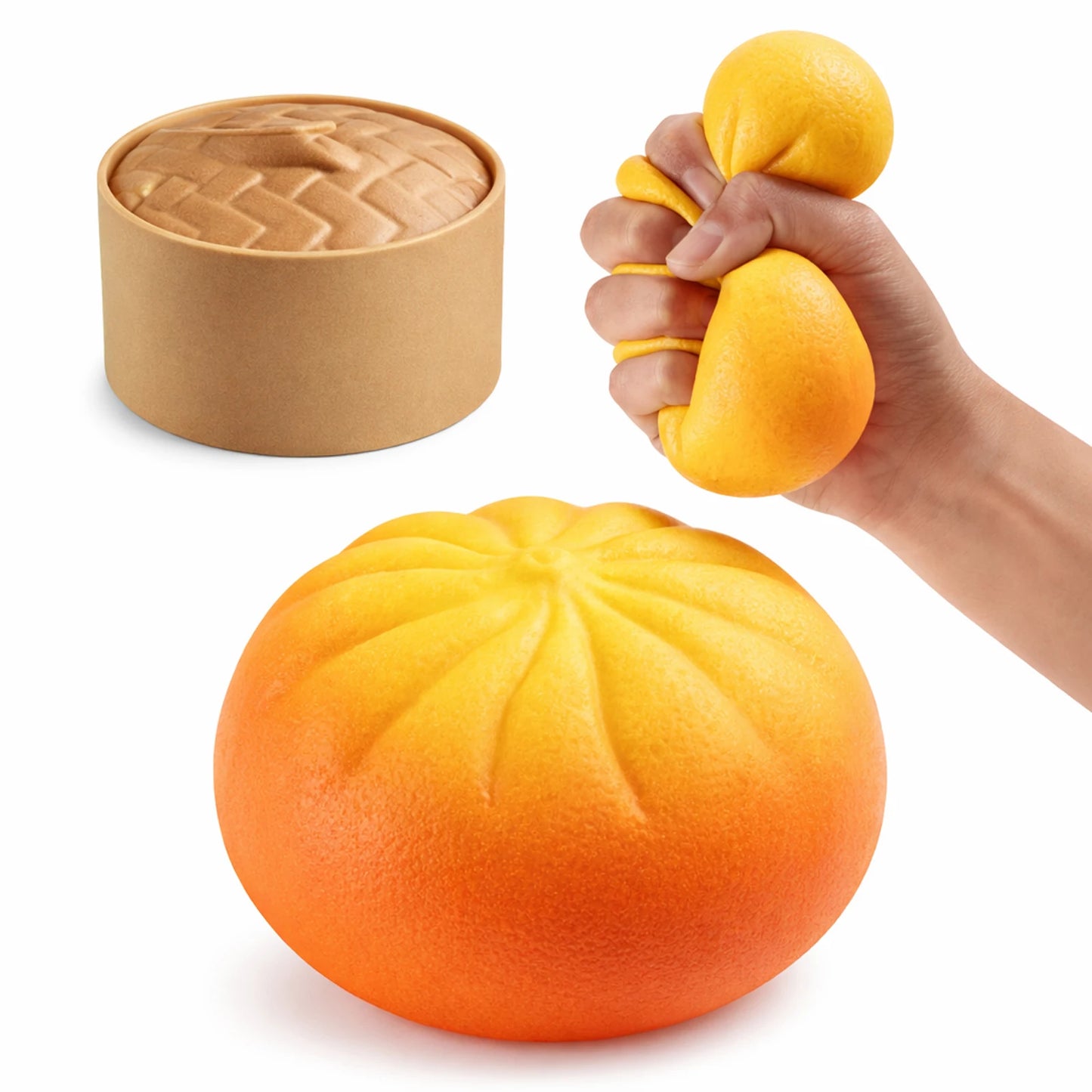 Steamed Bun Stress Ball Colorful Slow-Rise Squeeze Toy Decompression Toy Soft Anti-Stress Ball for Hands Dumpling Stress Ball