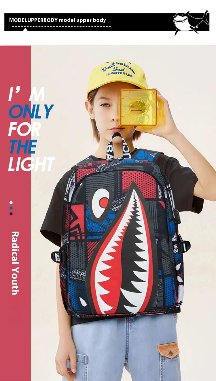 Stylish Shark Pack Backpack for Kids | Durable School Travel Bag