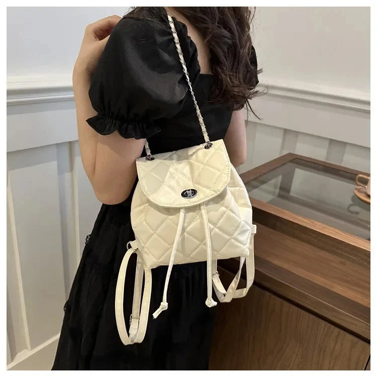 Bolso de hombro informal de verano con diseño de cuadros y gran capacidad