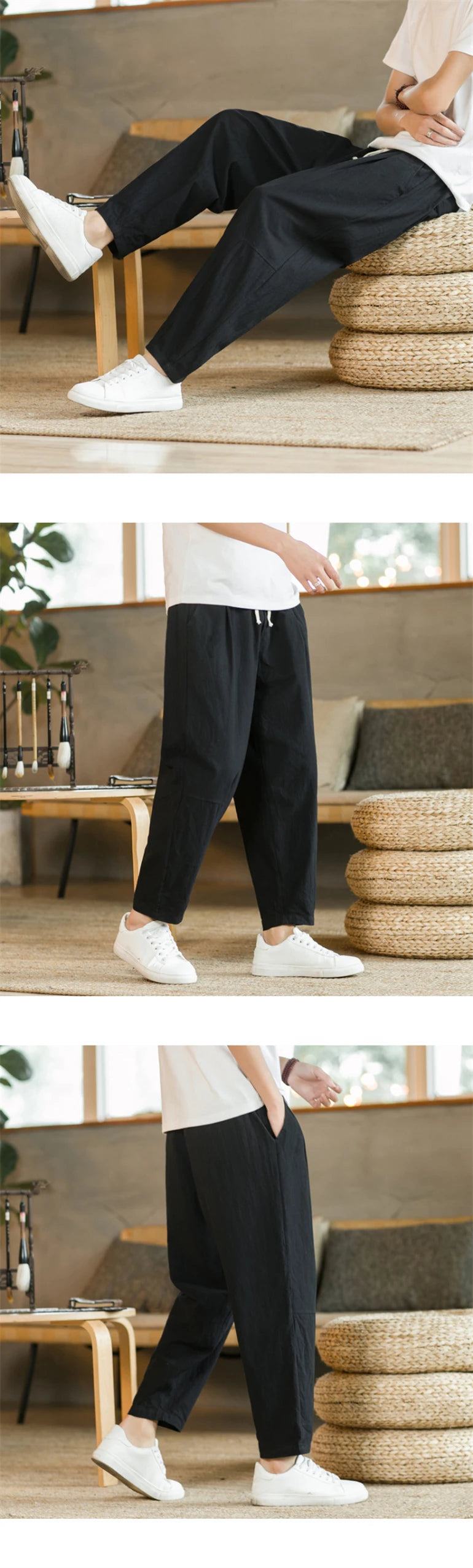 Men's Casual Cotton Linen Trousers | Breathable Stylish Pants