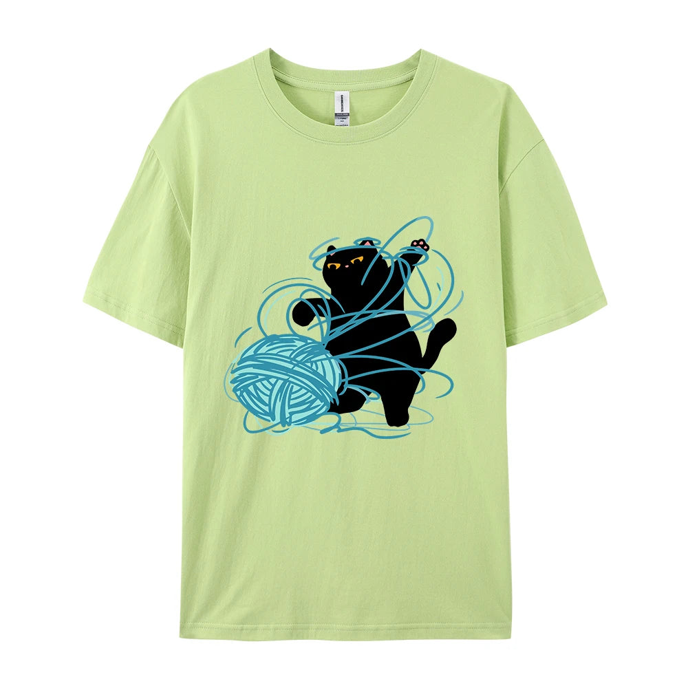 Cute Cartoon Cat Oversized Women's T-Shirt | Summer Casual Style
